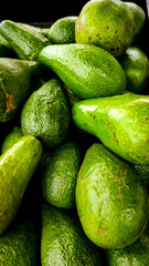 Fresh Green Avocados at Traditional Indonesian Market