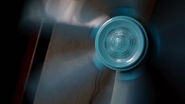 The rotating fan cools the room, hot weather, fresh room