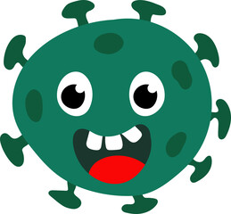 Hand drawn virus. Microbe, bacterium

