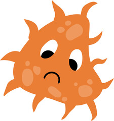 Hand drawn virus. Microbe, bacterium

