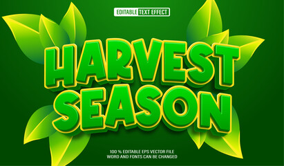 Editable 3d text style effect -Harvest Season text effect Template