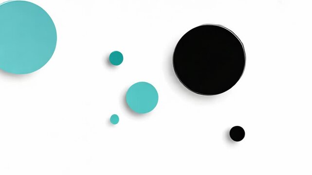 abstract minimal geometric shape fractal background, blue black color piece floating on white background