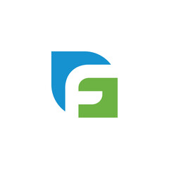 Negative Space Letter F Logo design vector template