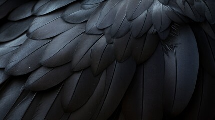 Obraz premium Close-up of a Black Bird's Feathers