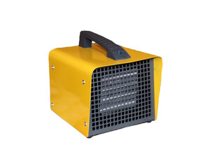 Electric yellow heat gun for heating the room..-  color photo, isolate for design