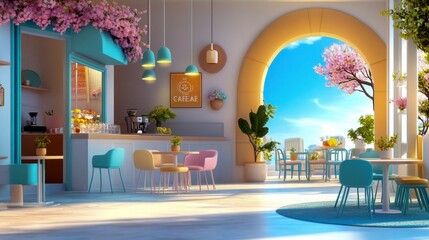 Obraz premium Modern Garden Room with White Furniture and Natural Light