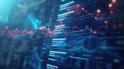 Obraz premium Financial data visualization with colorful graphs and charts for market analysis insights
