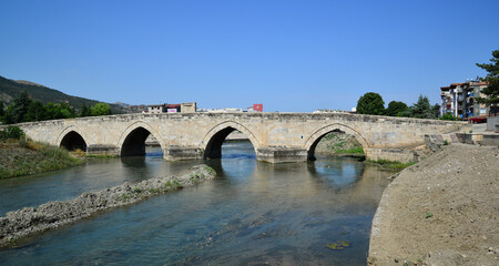 A view from the historical Hidirlik Bridge in Tokat, Turkey