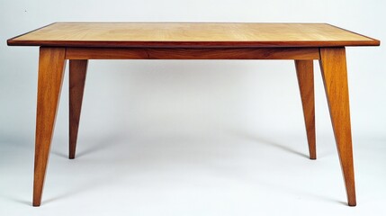 Fototapeta premium Stylish Rectangular Plywood Table with Tapered Legs
