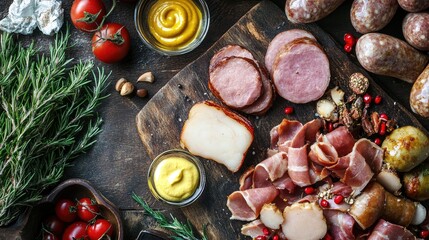 Rustic Choucroute Garnie Presentation with Fresh Ingredients