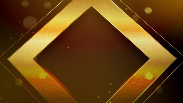 Luxury gold box and gold ring sparkling and shining with glittering particles background in 4k resolution for award winner announcement