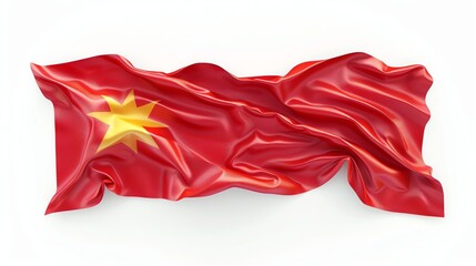 The flag of Vietnam waving in the wind.