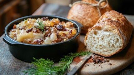 Traditional Alsatian Choucroute Garn with Fresh Bread