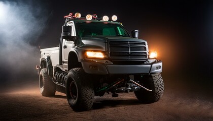 Fototapeta premium Big futuristic cyber pickup truck