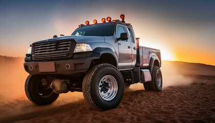 Big futuristic cyber pickup truck