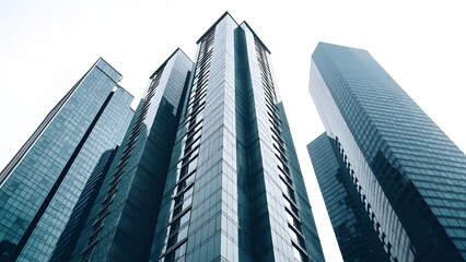 Obraz premium Isolated Modern Architectural Building on White Background