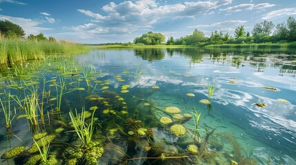 Revitalized Lake Teeming with Aquatic Life Ecosystem Success