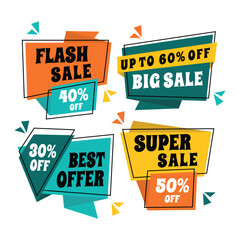 Set of sale banner vector
