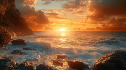 Fototapeta premium sunset over the sea