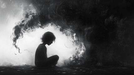 Obraz premium Depression, all about mental health