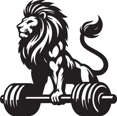 Lion gym vector silhouette