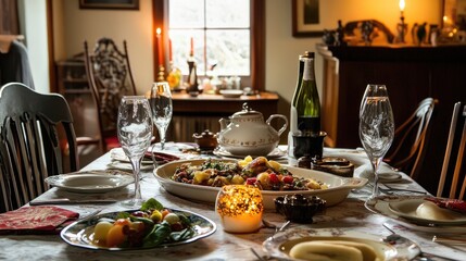 Cozy Dining Table with Choucroute Garnie Spread
