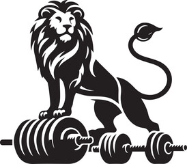 Lion gym vector silhouette