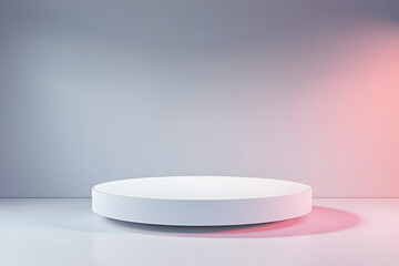 White podium background empty pedestal presentation stage scene abstract platform showcase blank stand display mockup 3D product design. Luxury round minimal levitation template isolated backdrop.