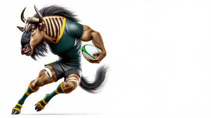 Fototapeta premium South African Wildebeest playing Rugby
