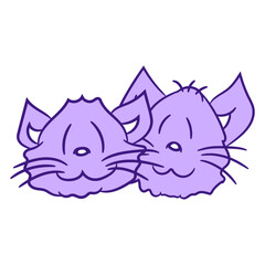 Cat Design Two Best Friends Couple Romantic Crew Team Funny Cool Cartoon Cute Cats Lovers Cartoon Comic Fun Love Sweet Kittens Adorable Feline Like Playful Kitties Fur Baby Illustration Paw Pet Owners