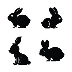 Fototapeta premium Adorable Bunny Vector Icon Set for Seasonal Designs