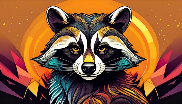 S&uuml;sser Waschb&auml;r Illustration 
