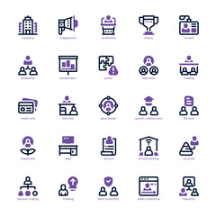 Business Collaboration icon pack for your website, mobile, presentation, and logo design. Business Collaboration icon dual tone design. Vector graphics illustration and editable stroke.