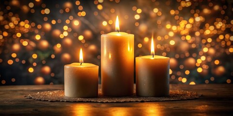 Captivating Product Photography of Three Illuminating Candles in a Dark Setting