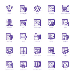 Website Responsive icon pack for your website, mobile, presentation, and logo design. Website Responsive icon basic line gradient design. Vector graphics illustration and editable stroke.