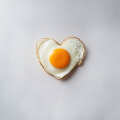 shaped heart-forming fried egg