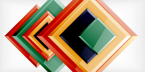 Colorful squares with reflections abstract background design. Vector Illustration For Wallpaper, Banner, Background, Card, Book Illustration, landing page