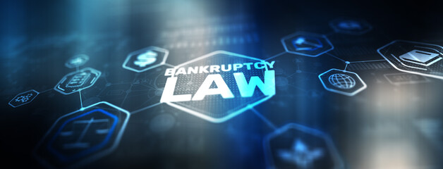 Bankruptcy law concept. Judicial decision lawyer business