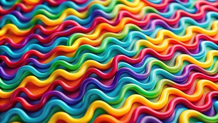 Obraz premium Colorful Abstract Squiggles - Retro Style Seamless Pattern for Creative Designs