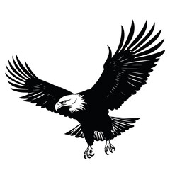 Obraz premium vector silhouette of eagle cut out black color