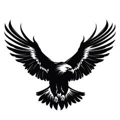 Obraz premium vector silhouette of eagle cut out black color