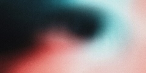 Gradient background with pure black, muted coral, and soft teal tones, with flowing radial gradients and a delicate, dreamy blur , noise texture effect