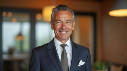 Happy mature business manager