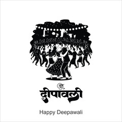 Happy Depwali Goddess Laxmi on Laxmi pujan or pooja in Diwali or Deepavali, a festival of light