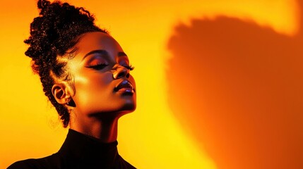 Radiant Portrait with Golden Background