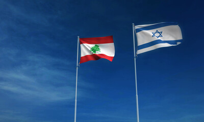 israel lebanon country national blue sky  background wallpaper copy space syria flag middle east...