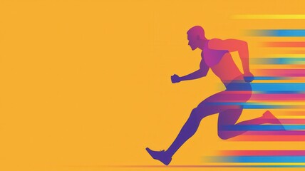 Fototapeta premium Dynamic Long Distance Runner in Motion , Concept Patience in Business