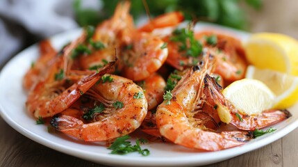 Fresh Grilled Shrimp with Lemon and Herbs