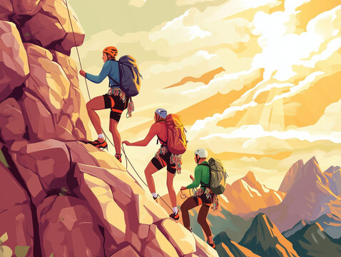 Adventurous Rock Climbing Meetup Invitation with Space for Location: Climb High and Meet New Friends