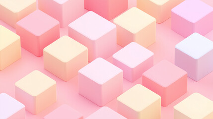 Obraz premium cute isometric 3D background with pastel colours and empty space 